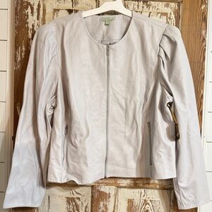 RyeGrass Supple Genuine Leather Jacket - Nimbus Cloud - Size 3X MSRP $300